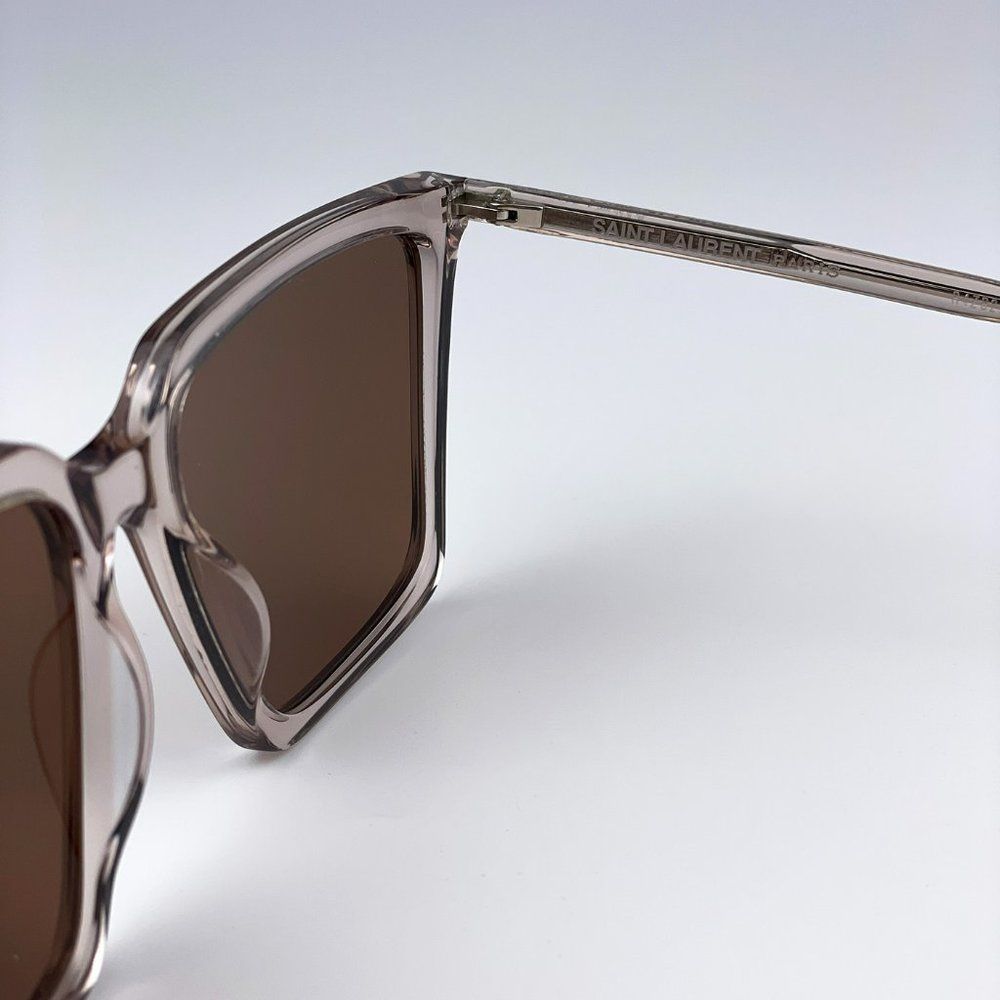 Saint Laurent SL474 003 Sunglasses Nude Brown Square Unisex - Picture 10 of 12